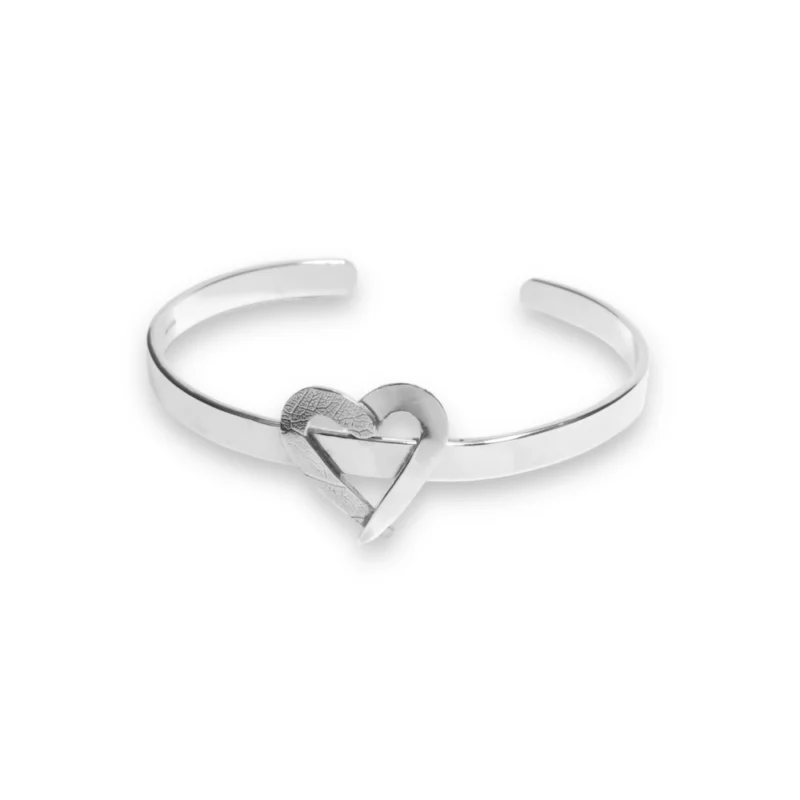 sterling silver heart bangle